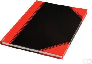 Office Notitieboek zwart rood A4 lijn 60gr 96vel