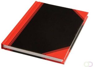 Office Notitieboek zwart rood A6 lijn 60gr 96vel