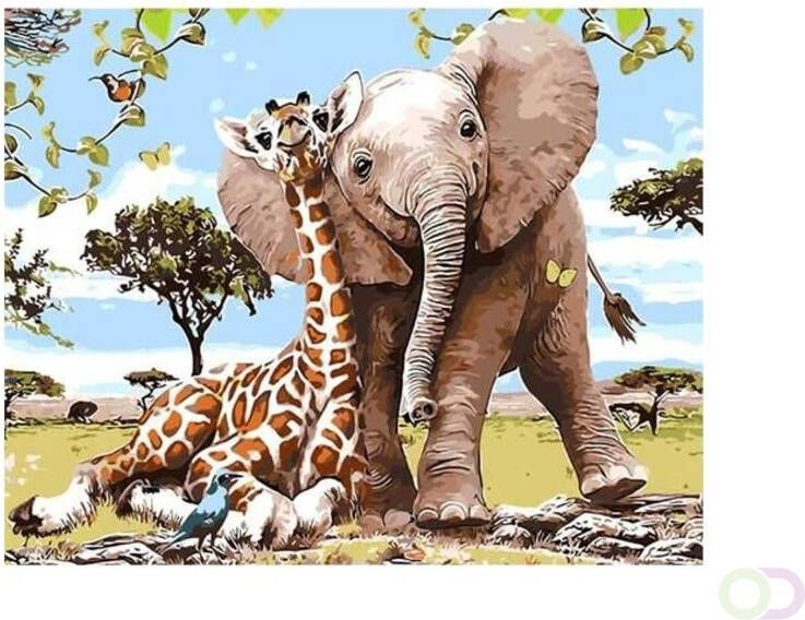 Office Schilderen op nummers olifant &amp giraf