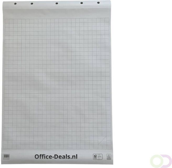 OfficeDeals Office-Deals Flipoverpapier Blanco en geruit 50 vellen Ongevouwen