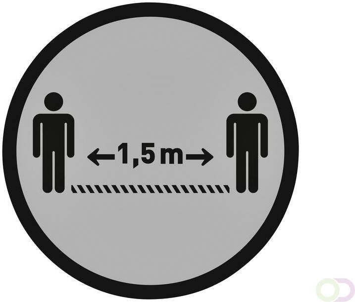 OPUS 2 Vloersticker rond 30cm lichtgrijs zwart