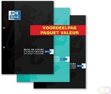 Oxford cursusblok voordeelpak van 3 stuks geassorteerde kleuren ft A4 100 vel gelijnd - Foto 3