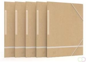 Oxford elastomap Touareg ft A4 uit karton naturel en wit pak van 5 stuks