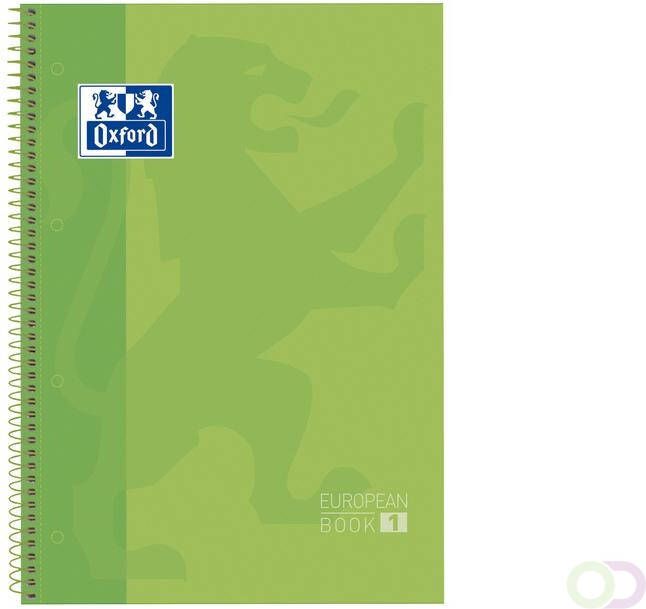 Oxford Notitieboek Classic Europeanbook A4 4-gaats lijn 80vel groen