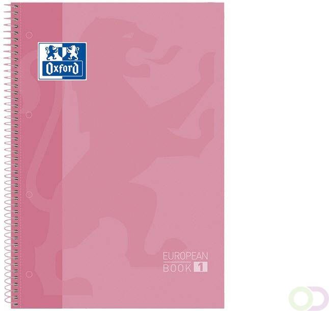 Oxford Notitieboek Classic Europeanbook A4 4-gaats lijn 80vel roze