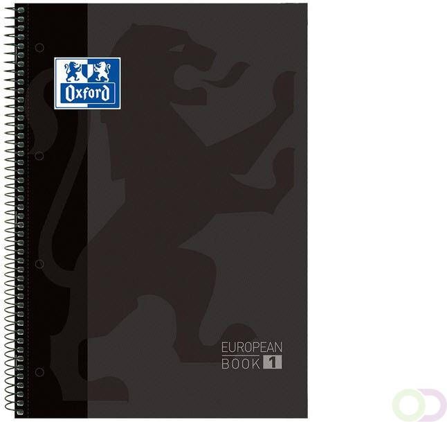 Oxford Notitieboek Classic Europeanbook A4 4-gaats ruit 5x5mm 80vel zwart