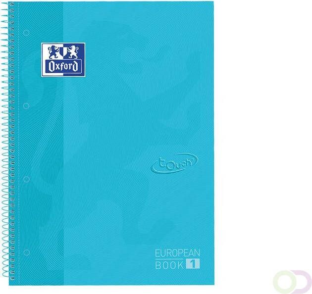 Oxford Notitieboek Touch Europeanbook A4 4-gaats lijn 80vel pastel blauw