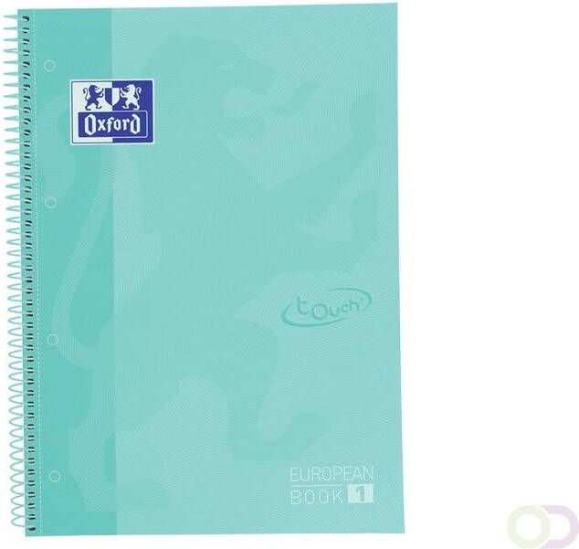 Oxford Notitieboek Touch Europeanbook A4 4-gaats lijn 80vel pastel mint