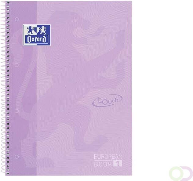 Oxford Notitieboek Touch Europeanbook A4 4-gaats lijn 80vel pastel paars