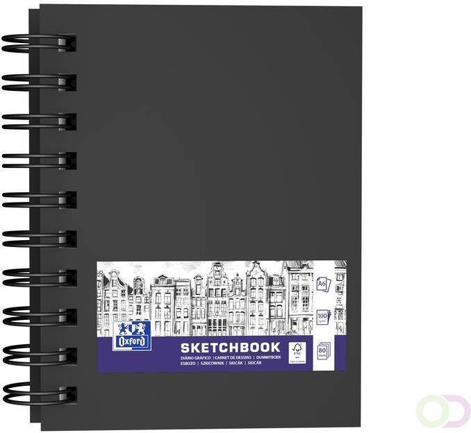 Oxford schetsboek 80 vel 100 g m² ft A6 zwart