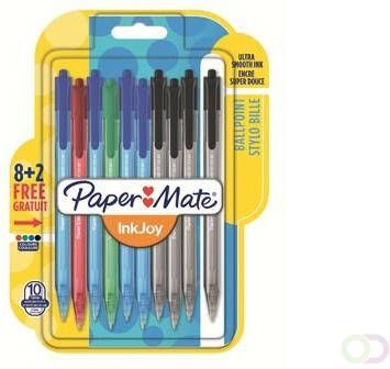 Paper Mate balpen InkJoy 100 RT blister 8 + 2 gratis