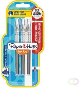 Paper Mate InkJoy vulling voor liquid-ink roller fijn zwart blister met 3 vullingen