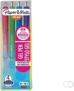 Paper Mate roller InkJoy Gel etui met 4 stuks in geassorteerde fun kleuren