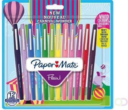 Paper Mate viltstift Flair Carnaval blister met 12 stuks in geassorteerde kleuren