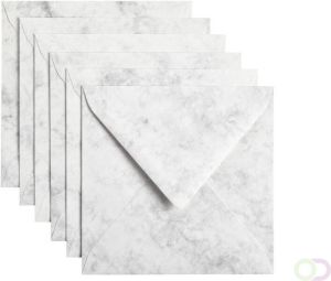Papicolor Envelop 140x140mm Marble grijs