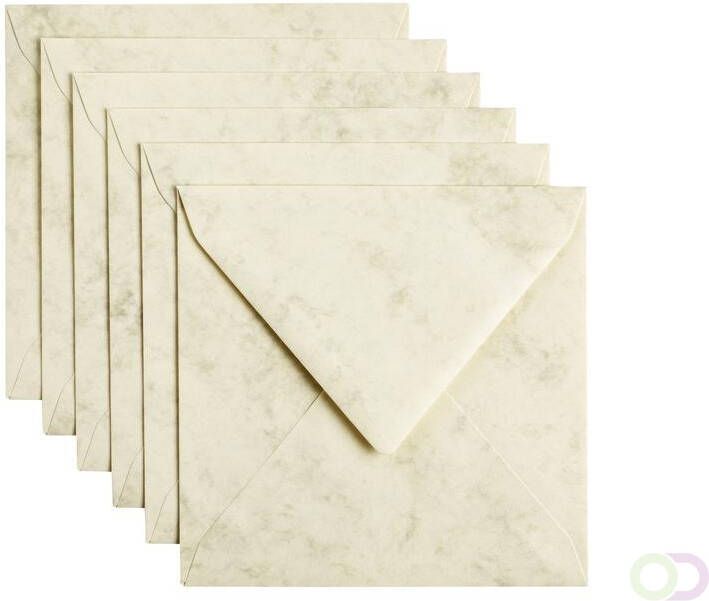 Papicolor Envelop 140x140mm marble Ivoor