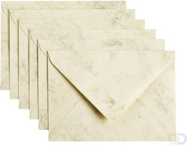 Papicolor Envelop C6 114x162mm marble Ivoor