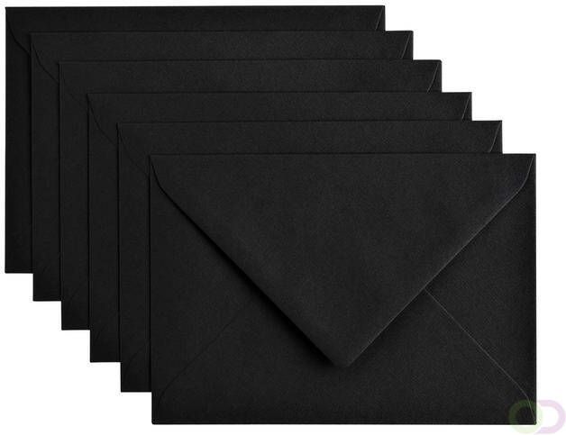 Papicolor Envelop C6 114x162mm ravenzwart pak Ã  6 stuks
