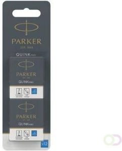 Parker Quink Mini inktpatronen blauw blister met 12 stuks