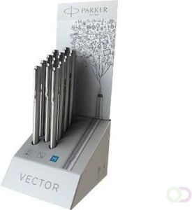 Parker vulpen Vector Steel display met 12 stuks