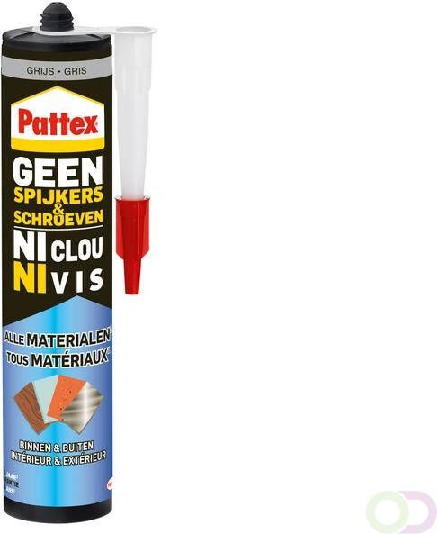 Pattex Kit Geen Spijkers &amp Schroeven voor binnen &amp buiten 390gram grijs