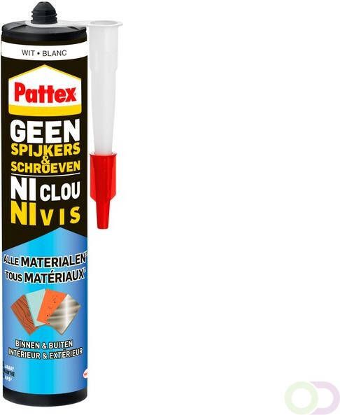 Pattex Kit Geen Spijkers &amp Schroeven voor binnen &amp buiten 390gram wit