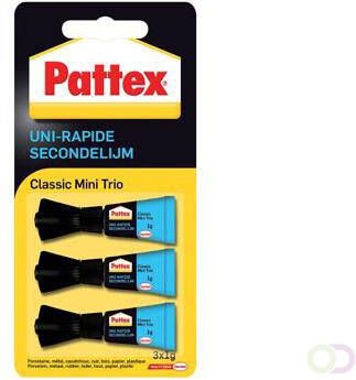 Pattex Secondelijm Classic mini trio tube 3x1gram op blister