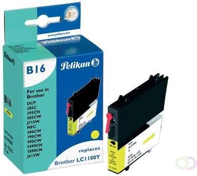 Pelikan inktcartridge geel 325 pagina's voor Brother OEM: LC1100Y