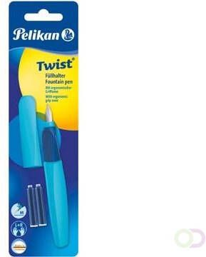 Pelikan Twist vulpen op blister blauw inclusief 2 inktpatronen