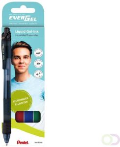 Pentel Gelschrijver Energel-X BL107 0.4mm zwart rood blauw groen