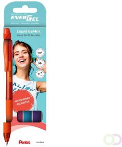 Pentel Gelschrijver Energel-X BL107 0.4mm oranje roze lichtblauw violet