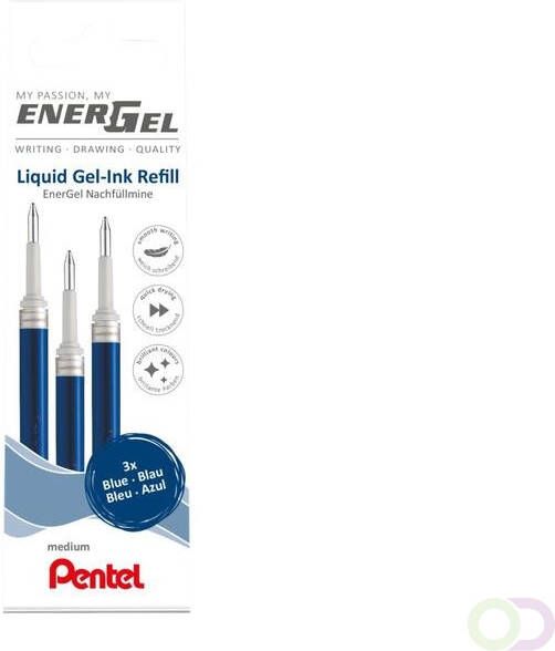 Pentel Gelschrijvervulling LR7 Energel 0.4mm blauw set Ã  3 stuks