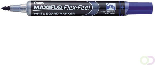 Pentel Viltstift MWL5SBF Maxiflo whiteboard rond 1.5-4.5mm blauw