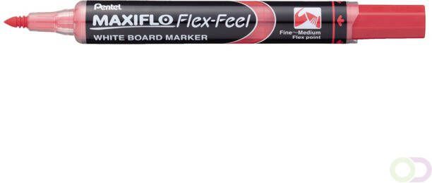 Pentel Viltstift MWL5SBF Maxiflo whiteboard rond 1.5-4.5mm rood