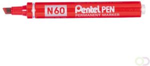 Pentel Viltstift N60 schuin rood 1.5 3mm