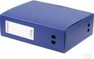 Pergamy elastobox voor ft A4 uit PP van 700 micron rug van 10 cm blauw