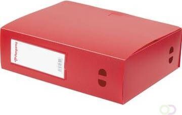 Pergamy elastobox voor ft A4 uit PP van 700 micron rug van 10 cm rood