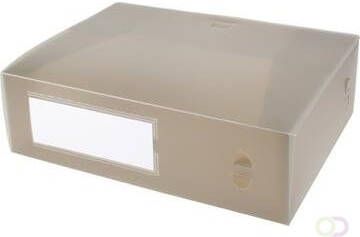 Pergamy elastobox voor ft A4 uit PP van 700 micron rug van 10 cm transparant grijs