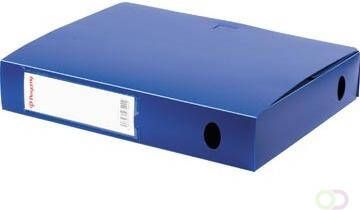 Pergamy elastobox voor ft A4 uit PP van 700 micron rug van 6 cm blauw