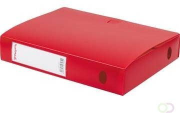 Pergamy elastobox voor ft A4 uit PP van 700 micron rug van 6 cm rood