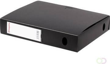 Pergamy elastobox voor ft A4 uit PP van 700 micron rug van 6 cm zwart