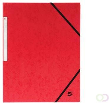 Pergamy elastomap ft A4 (24x32 cm) uit karton met elastieken zonder kleppen pak van 10 stuks rood