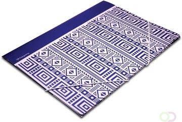 Pergamy Ethnic elastomap met kleppen ft A4 blauw
