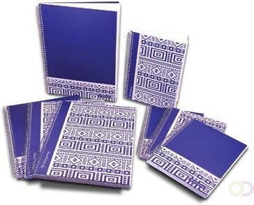 Pergamy Ethnic notitieboek ft A4 gelijnd blauw