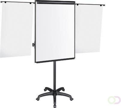 Pergamy Excellence mobiele magnetische flipchart met papierklem en 2 uitschuifbare armen ft 107 x 75 cm