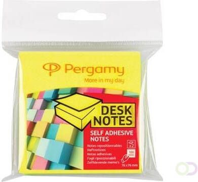 Pergamy notes ft 76 x 76 mm pak van 2 neon geel en neon groen