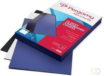 Pergamy omslagen ft A4 karton glanzend 250 micron pak van 100 stuks blauw