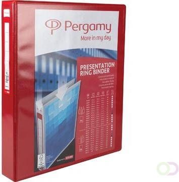 Pergamy personaliseerbare ringmap ft A4 4 D-ringen van 25 mm rood