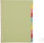 Pergamy tabbladen ft A4 11-gaatsperforatie karton geassorteerde pastelkleuren 10 tabs - Thumbnail 1
