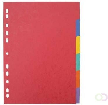 Pergamy tabbladen ft A4 maxi 11 gaatsperforatie stevig karton geassorteerde kleuren 6 tabs